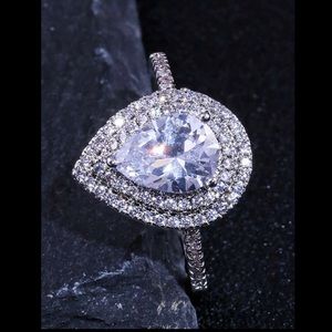 Pear Shaped Cubic Zirconia Ring